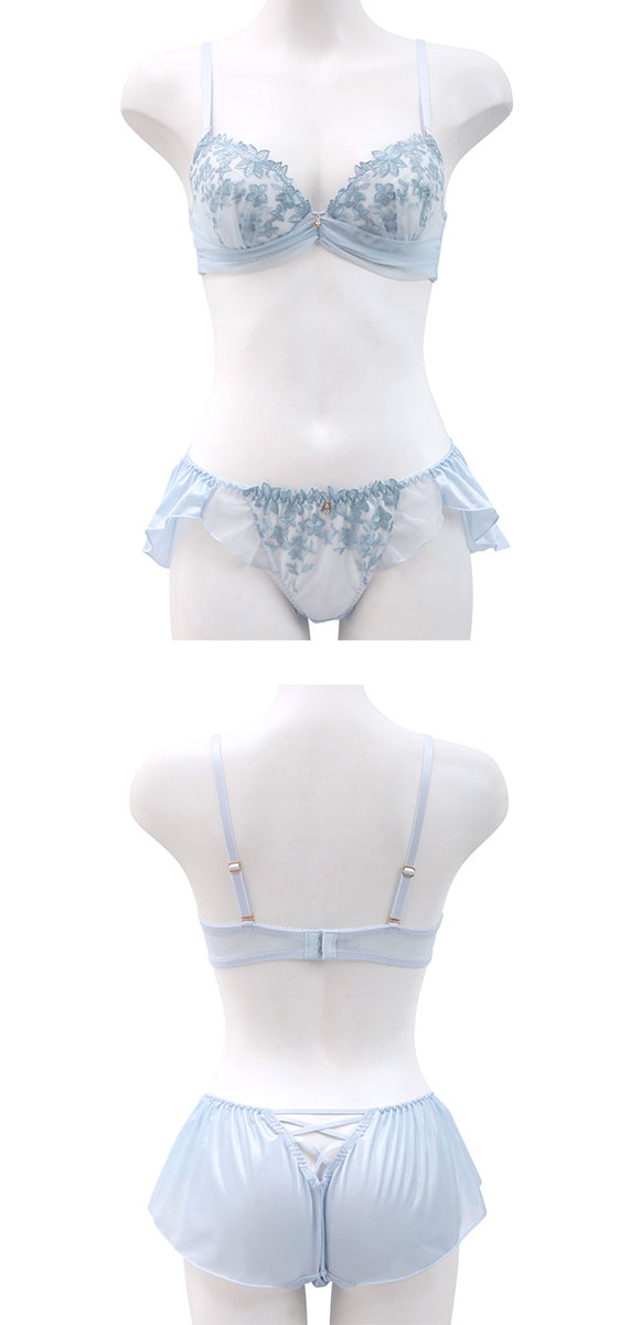 ココランジェ COCO Linge シャインブロッサム ブラジャー ショーツ セット SHIROHATO別注 レースアップ フレアショーツ