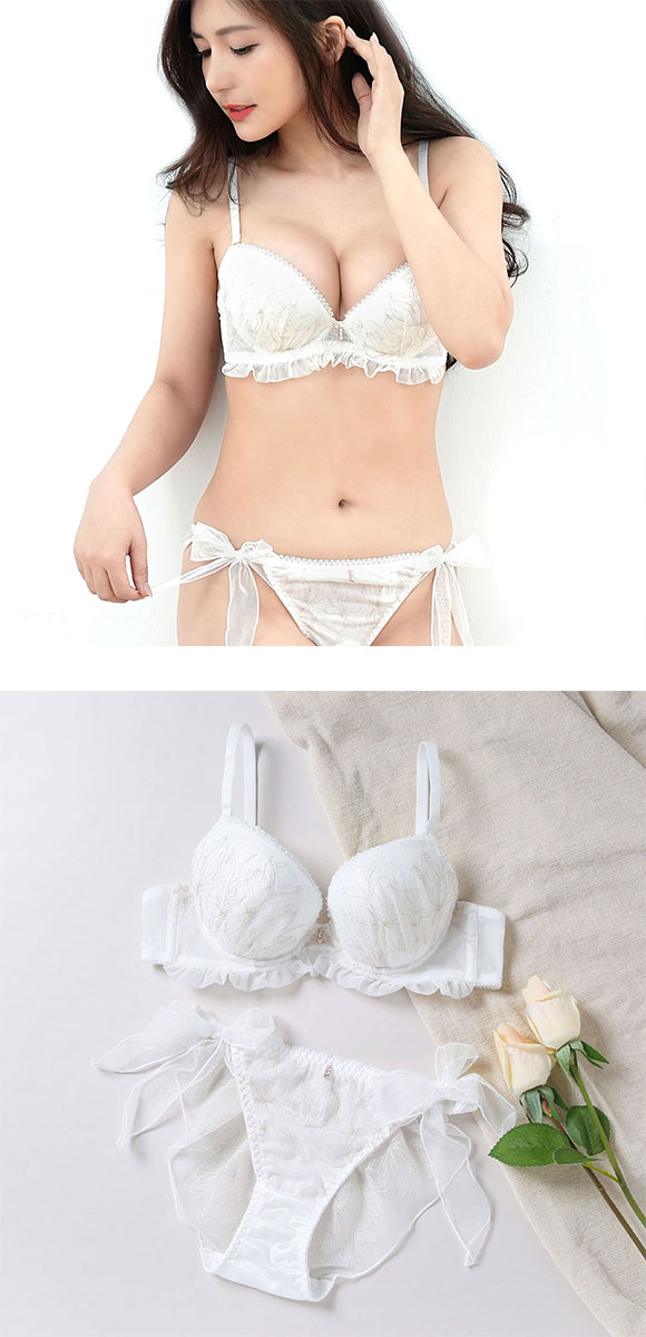 ココランジェ COCO Linge ダズリンフラワー ブラジャー ショーツ セット 総レース SHIROHATO別注 バックレース サイドリボン