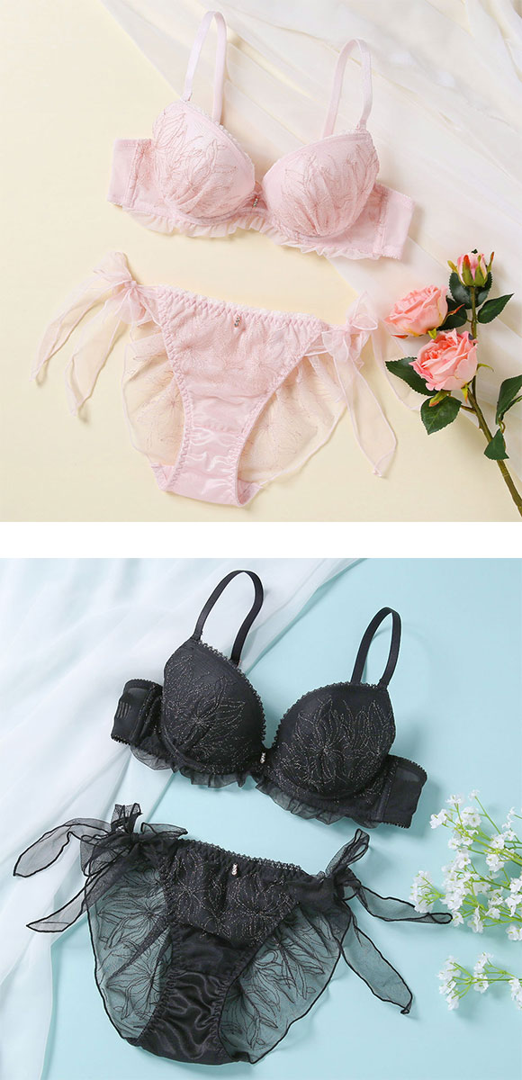 ココランジェ COCO Linge ダズリンフラワー ブラジャー ショーツ セット 総レース SHIROHATO別注 バックレース サイドリボン