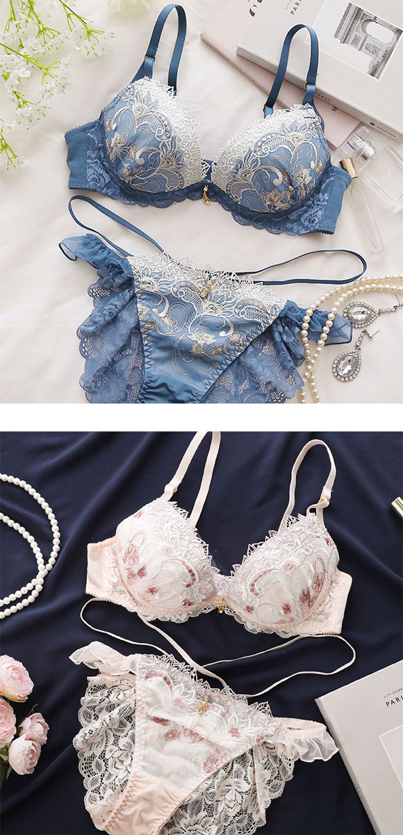 セントオードリー St.Audrey tiara エレガントボタニカル SHIROHATO別注 ブラジャー ショーツ セット ストリング バックレース