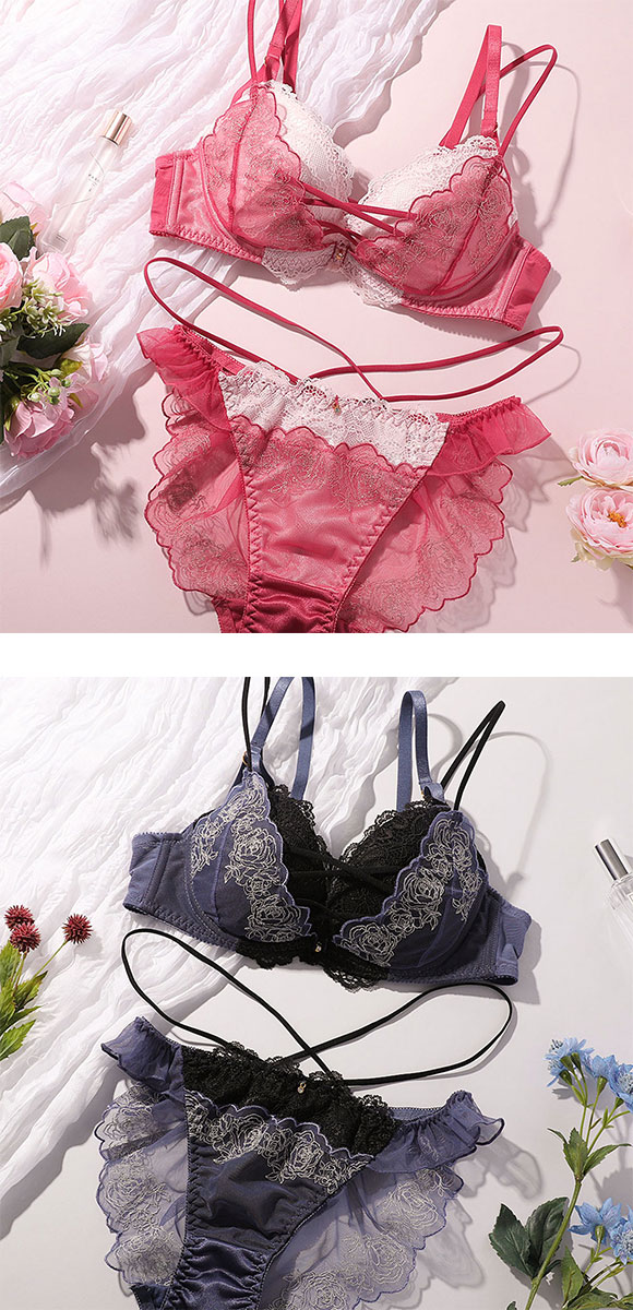 ココランジェ COCO Linge セクシーローズ ブラジャー ショーツ セット SHIROHATO別注 谷間 バックレース