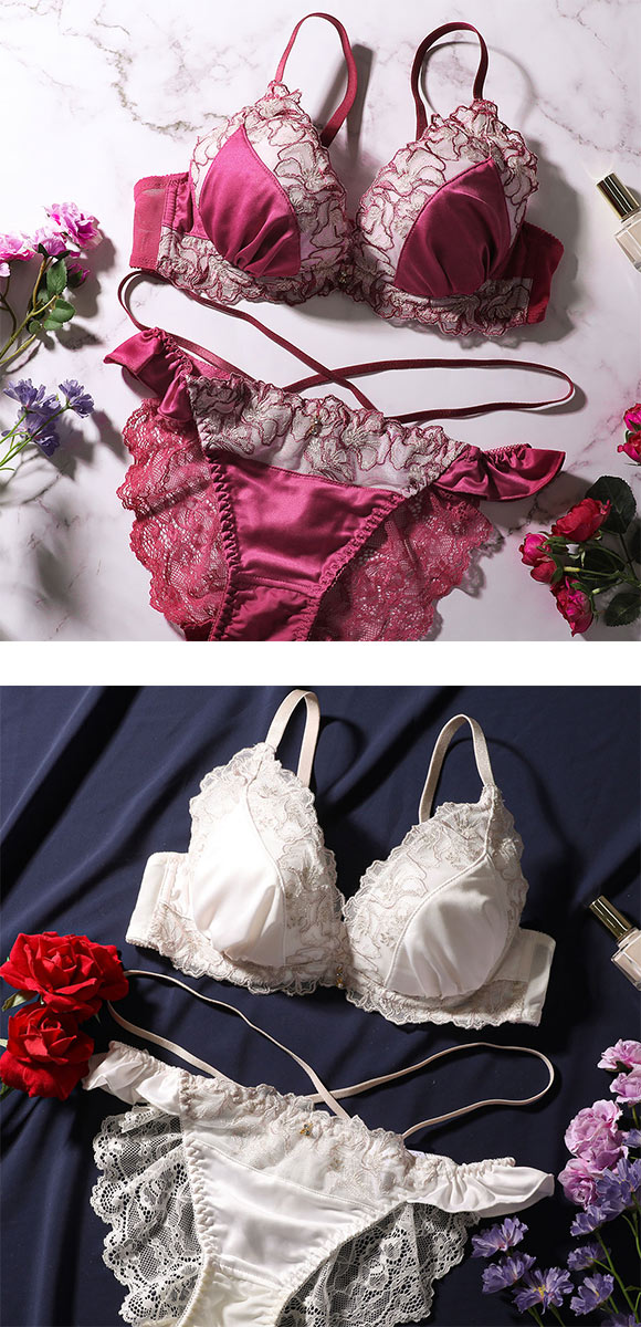 セントオードリー ティアラ ダイアモンドフローラ SHIROHATO 別注 ブラジャー ショーツ セット バックレース St.Audrey tiara