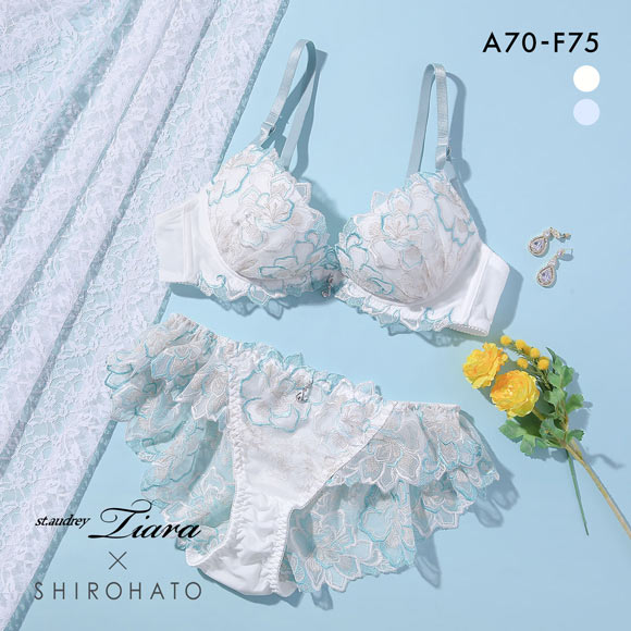 セントオードリーティアラ グロッシークイーン SHIROHATO別注 ブラジャー ショーツ セット レースアップ フレアショーツ バックレース
