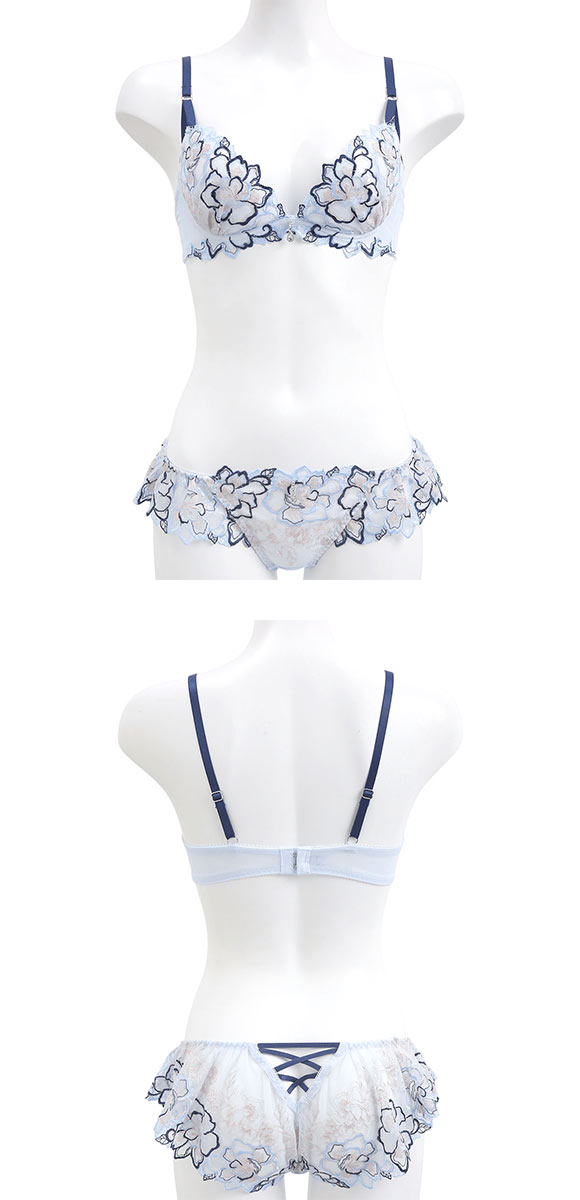 セントオードリーティアラ グロッシークイーン SHIROHATO別注 ブラジャー ショーツ セット レースアップ フレアショーツ バックレース