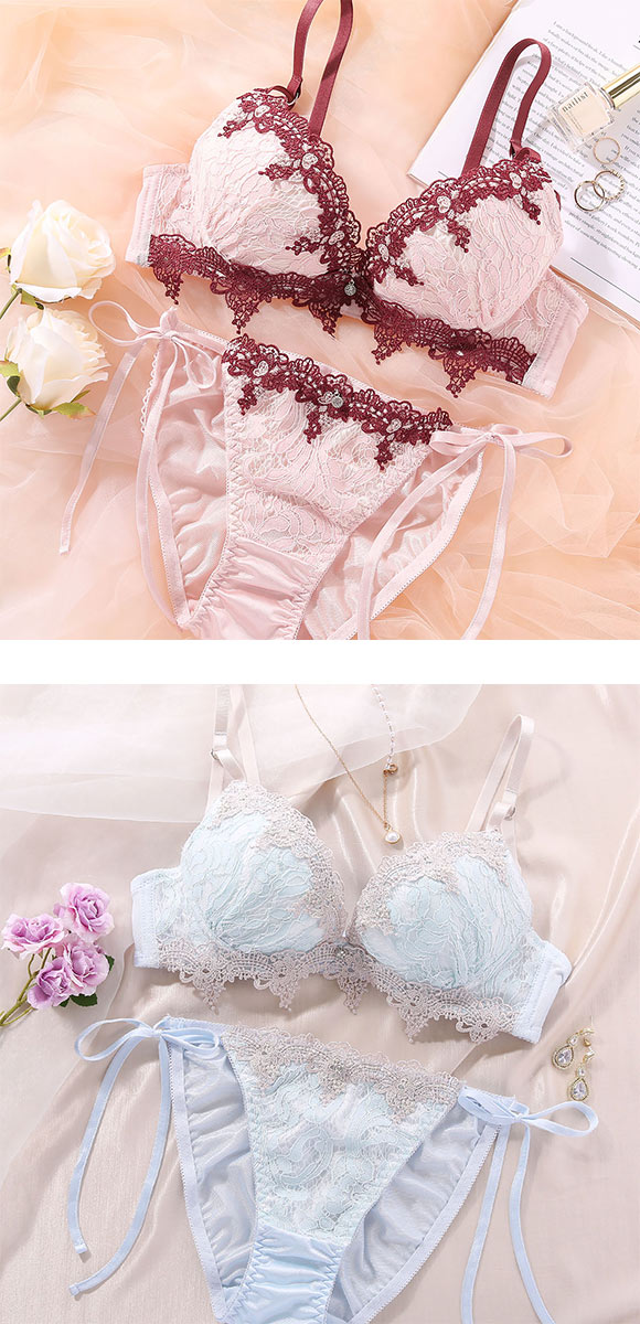 ココランジェ エレガントジュエル ブラジャー ショーツ セット SHIROHATO別注 谷間 サイドリボン バックレース COCO Linge