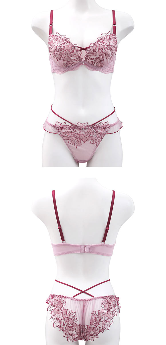 ココランジェ フローラルラッシュ 神盛ボリュームアップ ブラジャー ショーツ セット バックレース SHIROHATO別注 COCO Linge