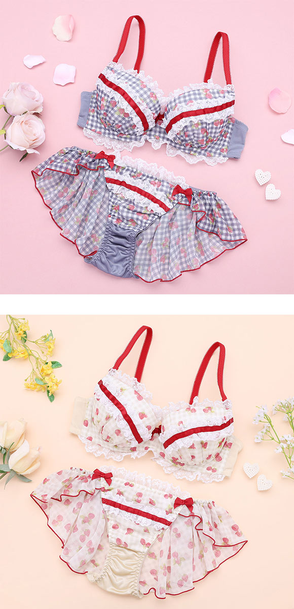 ココランジェ ガーリースウィートストロベリー ブラジャー フレア ショーツ セット SHIROHATO別注 COCO Linge