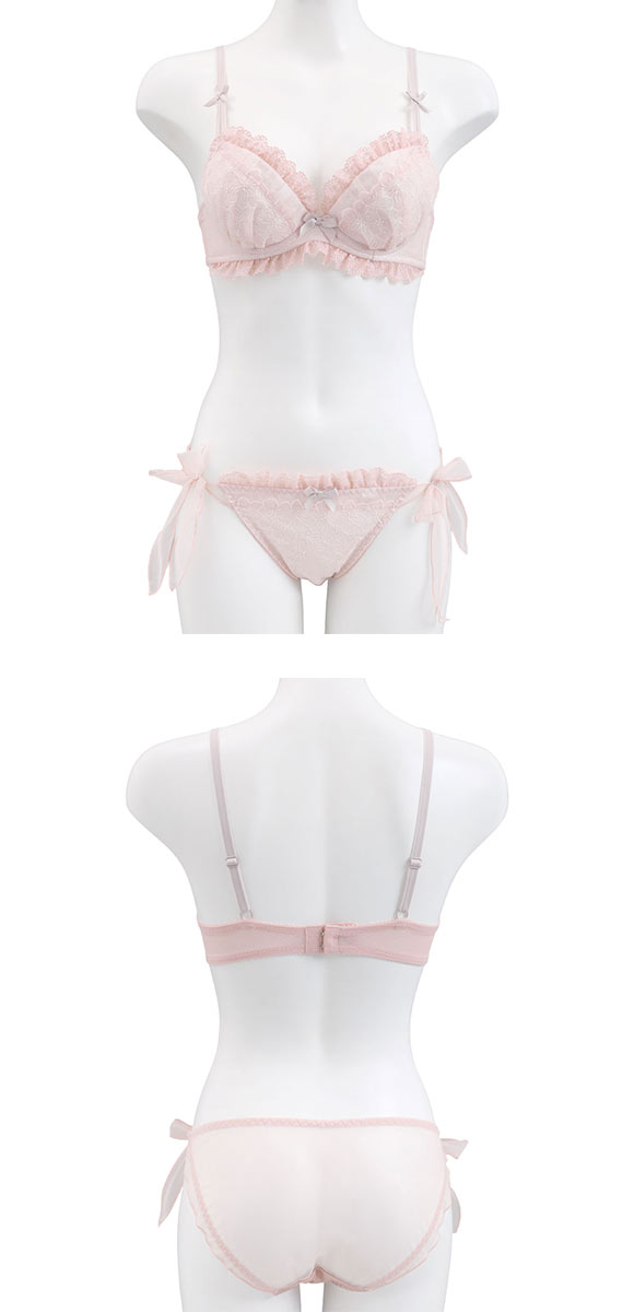 ココランジェ ラメフラワーメドウ やわらかカップ ソフトワイヤー ブラジャー ショーツ セット SHIROHATO別注 COCO Linge