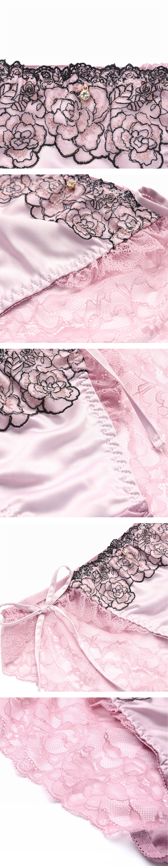 ココランジェ ロージーラメフローラ ブラジャー ショーツ セット SHIROHATO別注 谷間 紐パン バックレース COCO Linge