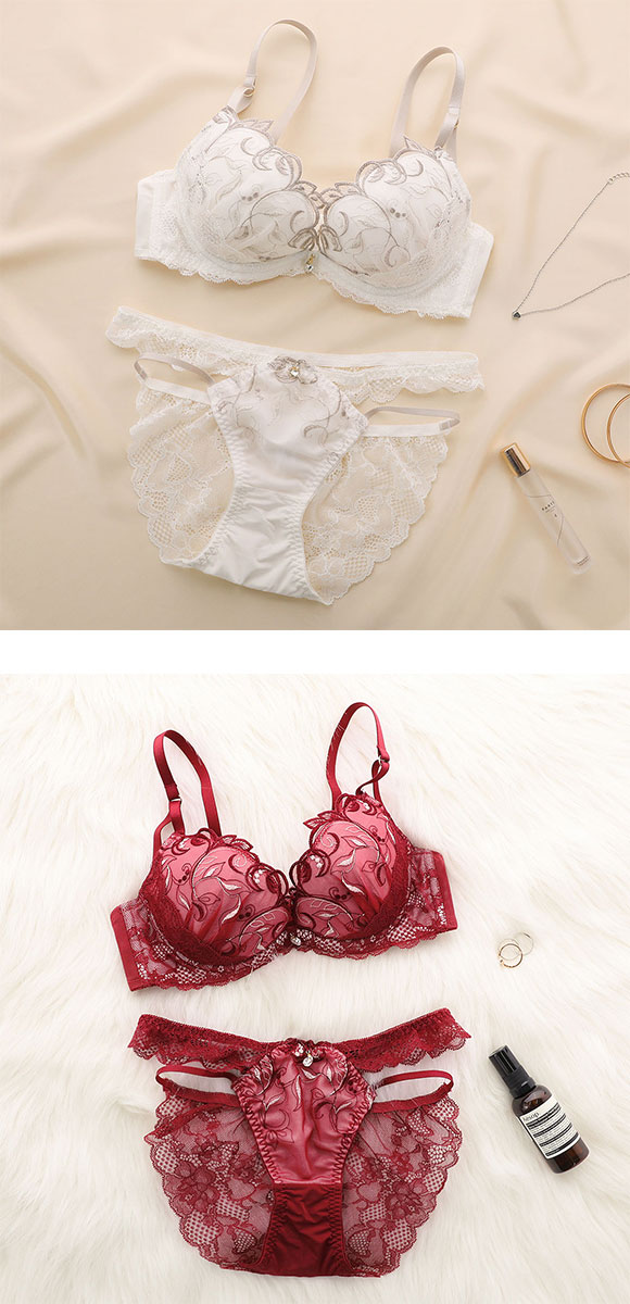 セントオードリー St.Audrey tiara トゥインクルリーフ SHIROHATO別注 ブラジャー ショーツ セット ストリング バックレース