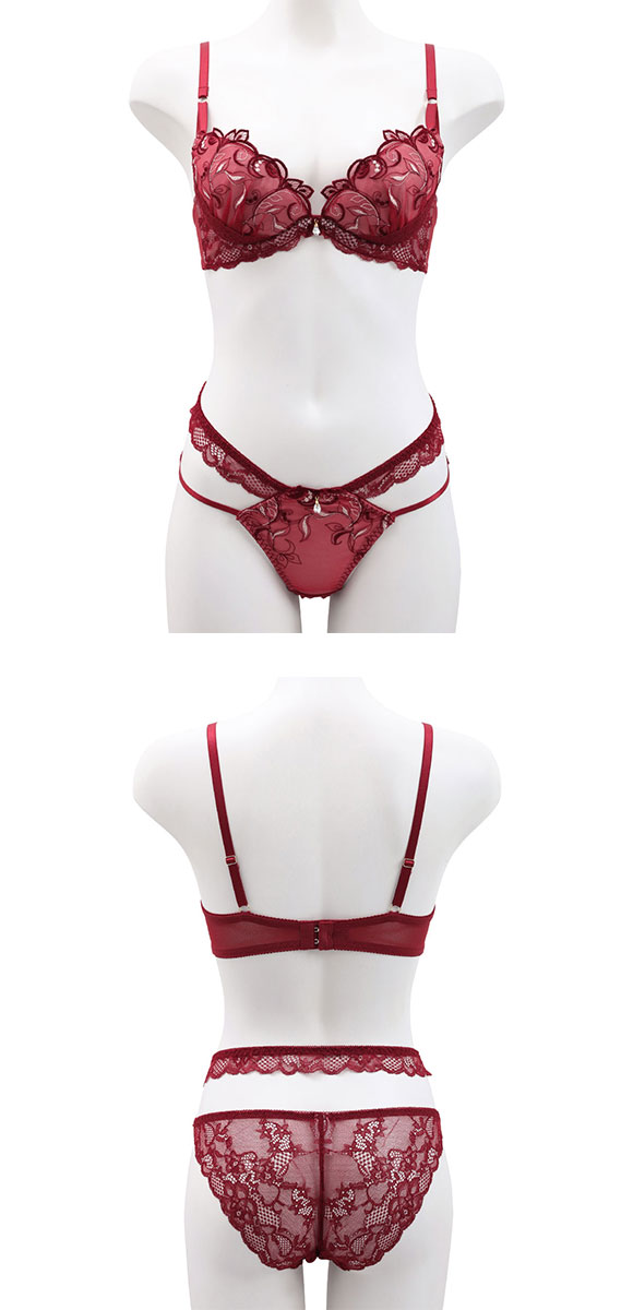 セントオードリー St.Audrey tiara トゥインクルリーフ SHIROHATO別注 ブラジャー ショーツ セット ストリング バックレース