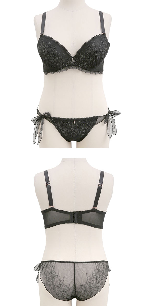 ココランジェ COCO Linge ダズリンフラワー ブラジャー ショーツ セット 総レース SHIROHATO別注 GHI バックレース サイドリボン