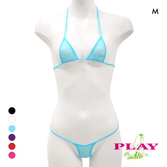 レディース マイクロブラ PLAY Powernet Super micro bikini set Tバック ブラセット M Ladys セクシー下着