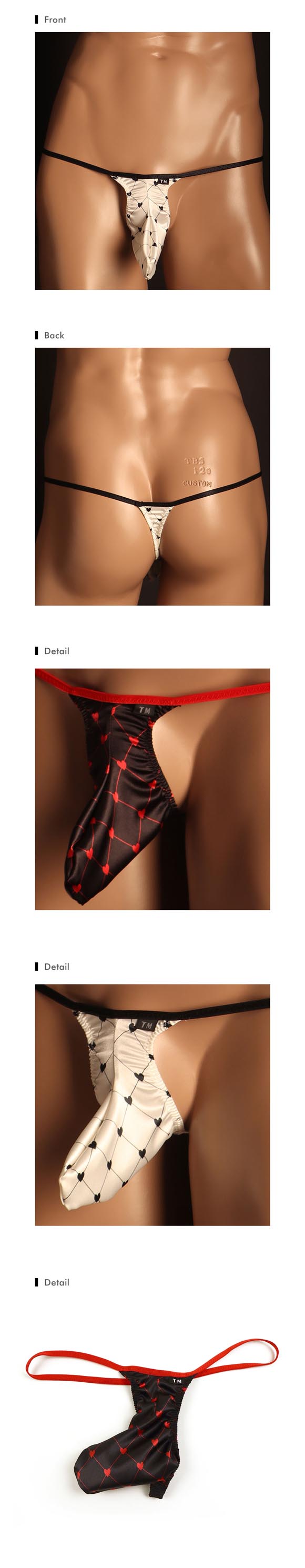 ティーエム コレクション Heart Satin Mountain Bulge Tバック TB メンズ TM collection