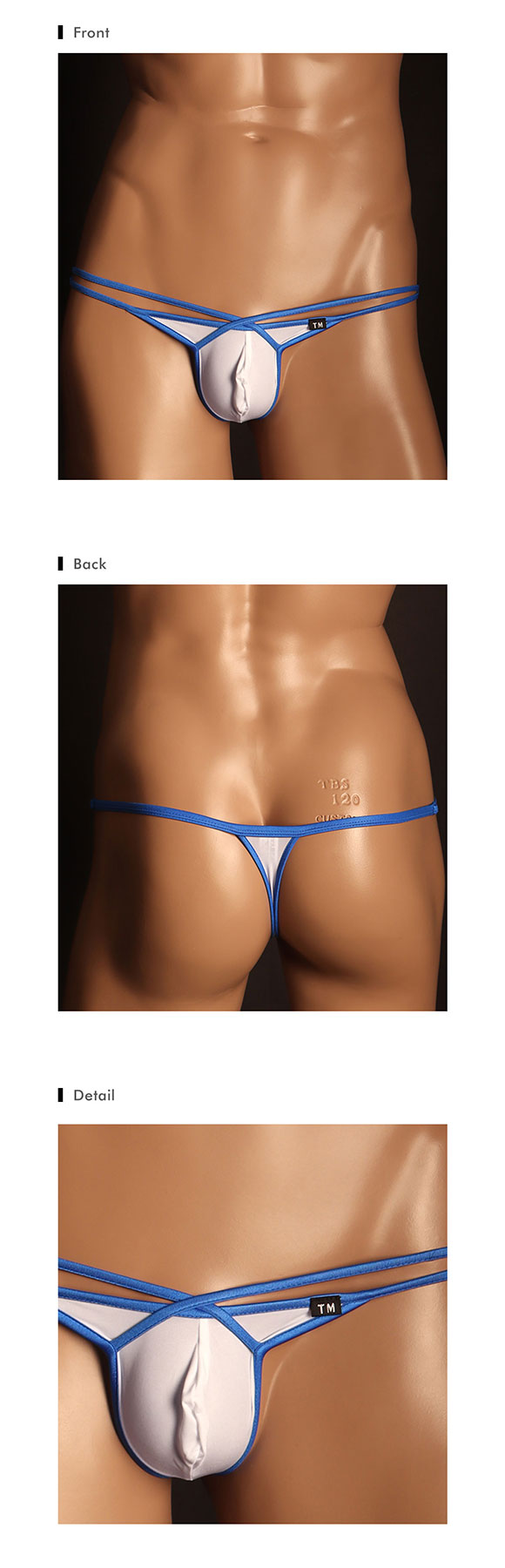 ティーエム コレクション STRIKESKIN × WET FRONT CROSS LINE TB Tバック ビキニ メンズ TM collection