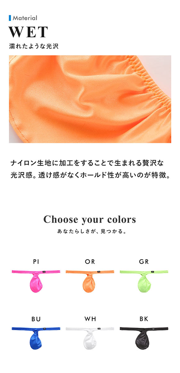 ティーエム コレクション 水着素材 WET もっこりひょうたん Tバック ML 日本製 メンズ 前とじ ビキニブリーフ TM collection