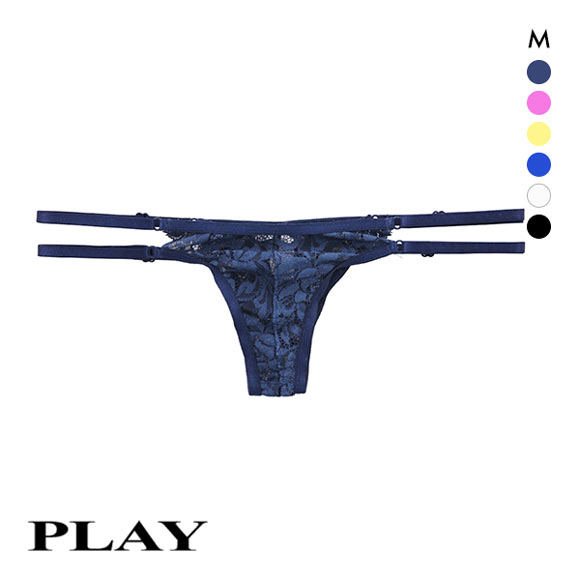 ターキー TURKEY Ladys PLAY エレガントレース × アジャスターストラップ Tバックショーツ M タンガ ビキニ ソング 総レース 単品