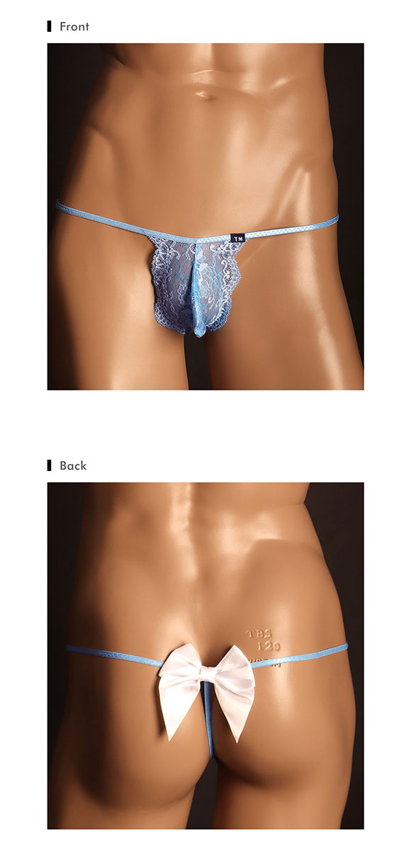 ティーエム コレクション ストレッチレース バックリボン G-string Gストリングス Tバック ビキニ TM collection メンズ 日本製