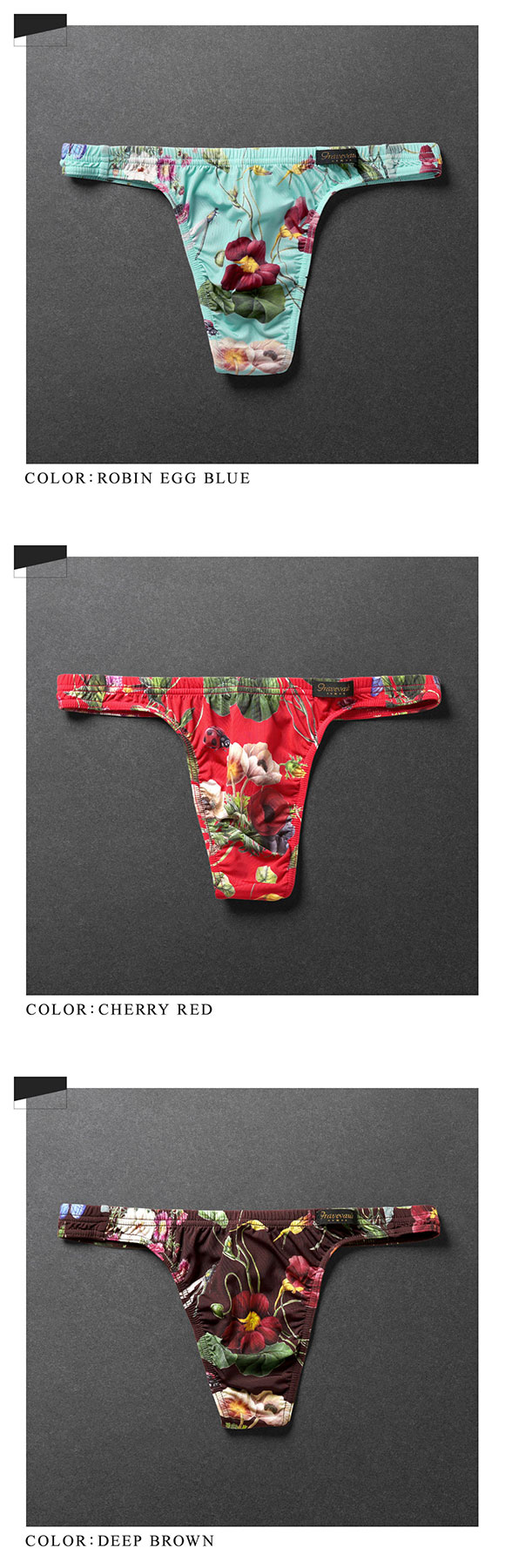 グレイブボールト Gravevault 白鳩別注 FLORA フローラ ビキニ Tバック 股上浅め 前閉じ 花柄 メンズ 日本製 3050976