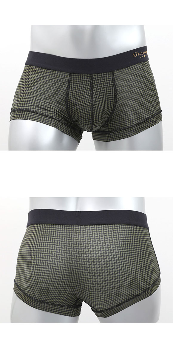 グレイブボールト Gravevault Houndstooth ローライズボクサーパンツ SML メンズ 前閉じ 日本製