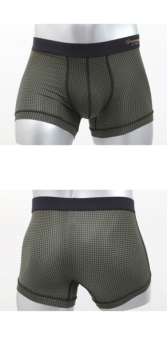 グレイブボールト Gravevault Houndstooth ショートボクサーパンツ SML メンズ 前閉じ 日本製