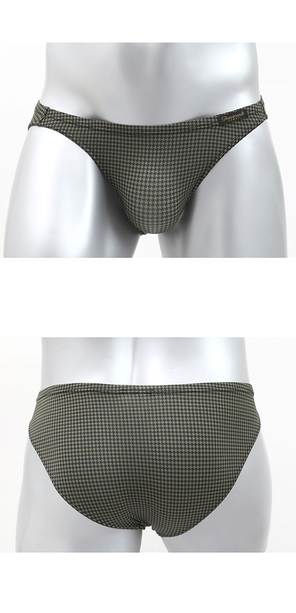グレイブボールト Gravevault Houndstooth ビキニ ブリーフ フルバック ML メンズ 前閉じ 日本製
