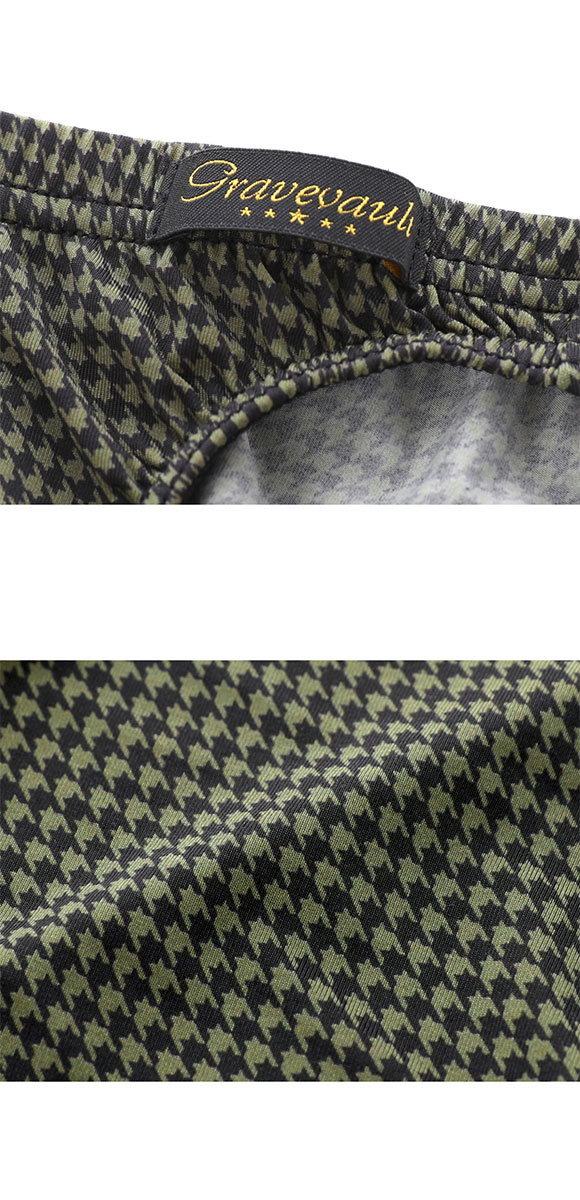 グレイブボールト Gravevault Houndstooth ビキニ ブリーフ フルバック ML メンズ 前閉じ 日本製