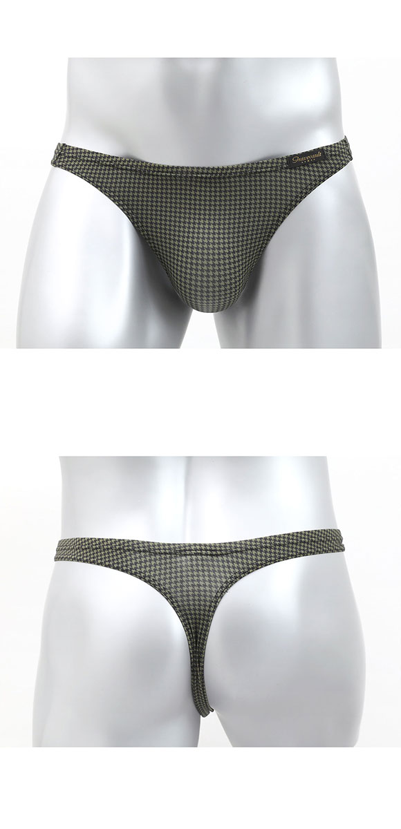 グレイブボールト Gravevault HOUNDSTOOTH Tバック ビキニ ブリーフ ML メンズ 前閉じ 日本製