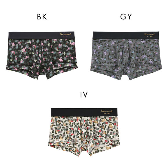 グレイブボールト Pink Flamingo ローライズボクサーパンツ SML メンズ 前閉じ 日本製 Gravevault