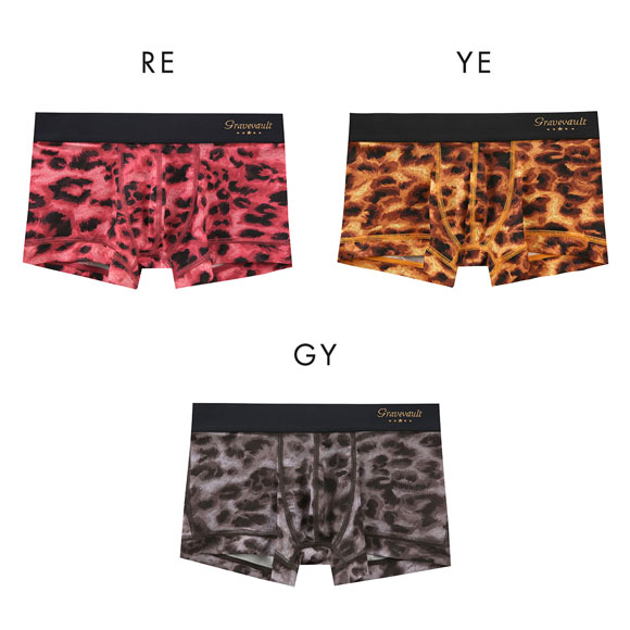 グレイブボールト LEOPARD ローライズ ボクサーパンツ SML メンズ 前閉じ 日本製 Gravevault 国産