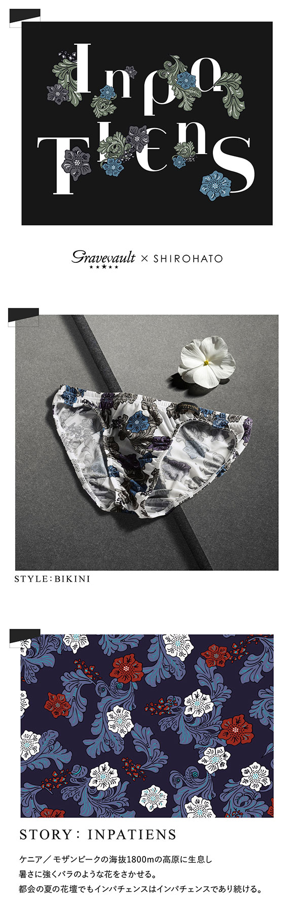 グレイブボールト Gravevault×SHIROHATO 別注 限定カラー Impatients フルバック ビキニ  M L ブリーフ メンズ