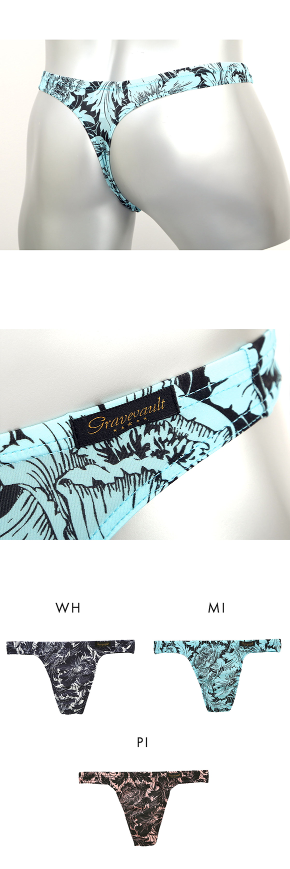 グレイブボールト FLOWER Tバック ビキニ ML メンズ Gravevault 前とじ 3052596 日本製