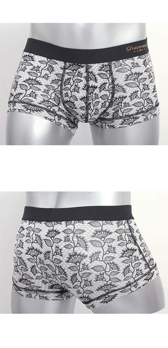 グレイブボールト BARBED FLOWER ローライズ ボクサーパンツ メンズ Gravevault 前とじ S M L 3052601 日本製