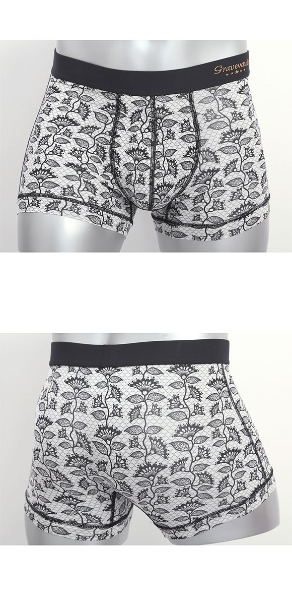 グレイブボールト BARBED FLOWER ショート ボクサーパンツ メンズ Gravevault 前とじ XL XXL 3052602 日本製