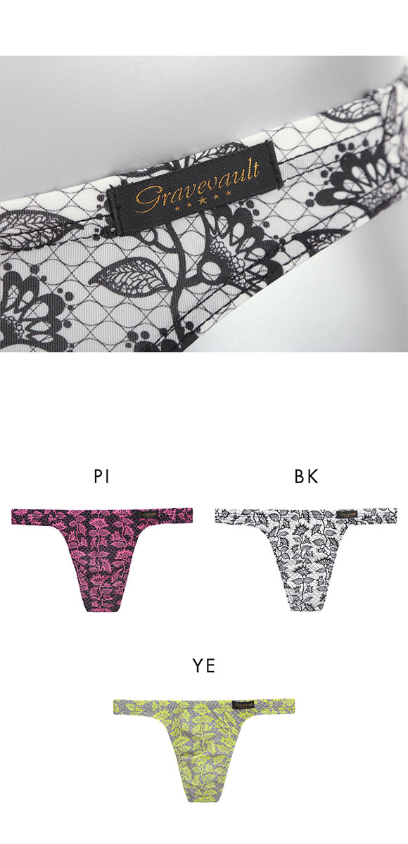 グレイブボールト BARBED FLOWER Tバック ビキニ ML メンズ Gravevault 前とじ 3052606 日本製