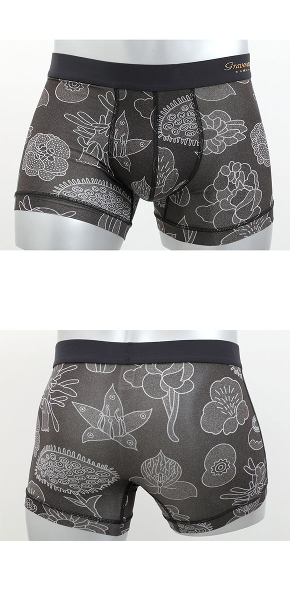 グレイブボールト EMBRO FLOWER ショート ボクサーパンツ メンズ Gravevault 前とじ S M L 3052612 日本製