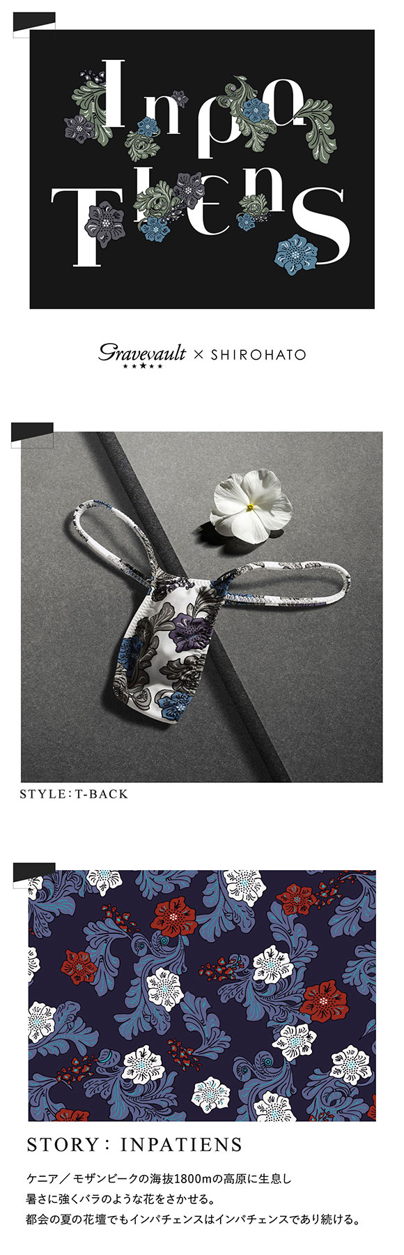 ティーエムコレクション TM collection×Gravevault×SHIROHATO トリプルコラボ Impatients ハギ無しシャープ Tバック