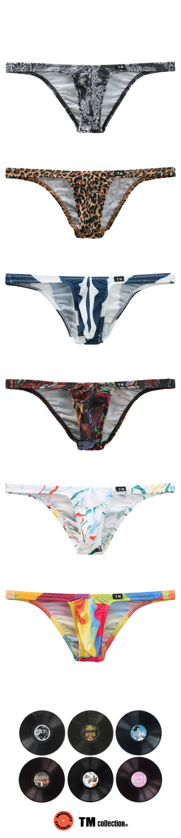 ティーエム コレクション TM collection × SHIROHATOコラボ N-3 Variety of patterns 2 ハーフバック ビキニ ブリーフ M L LL 日本製
