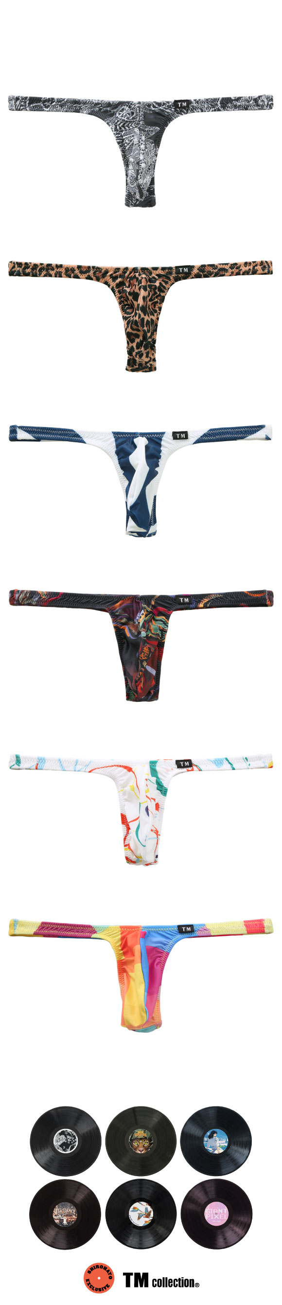 ティーエム コレクション TM collection × SHIROHATOコラボ N-3 Variety of patterns 2 Tバック ビキニ ブリーフ M L LL 日本製