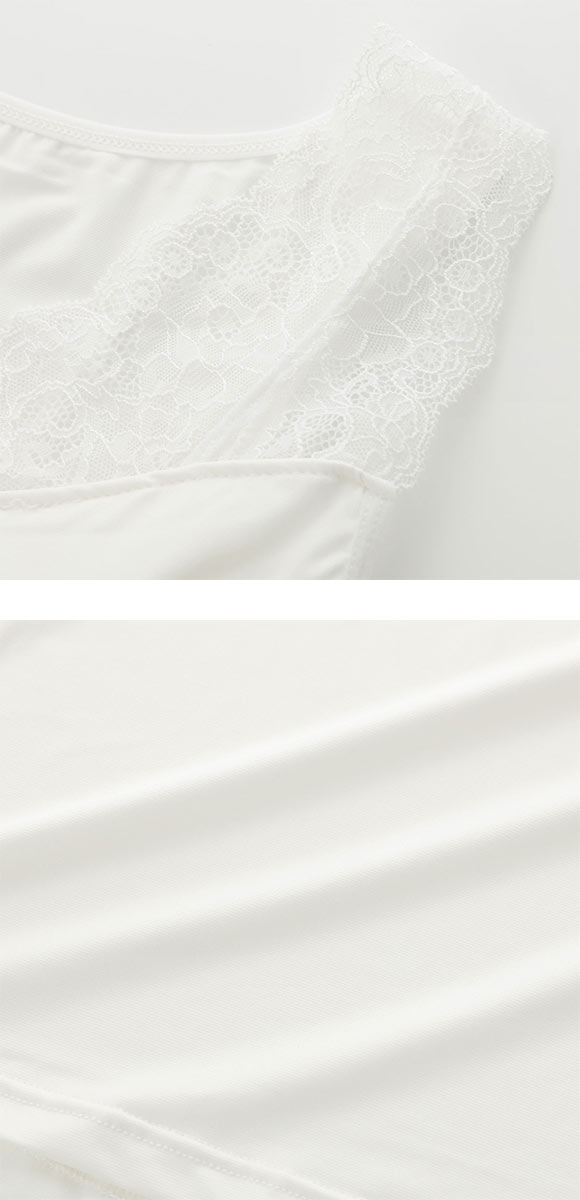 DRY WISH 接触冷感 カップ付きタンクトップ インナー 吸水速乾 抗菌防臭 UVカット ストレッチ レース ブラトップ 大きいサイズ