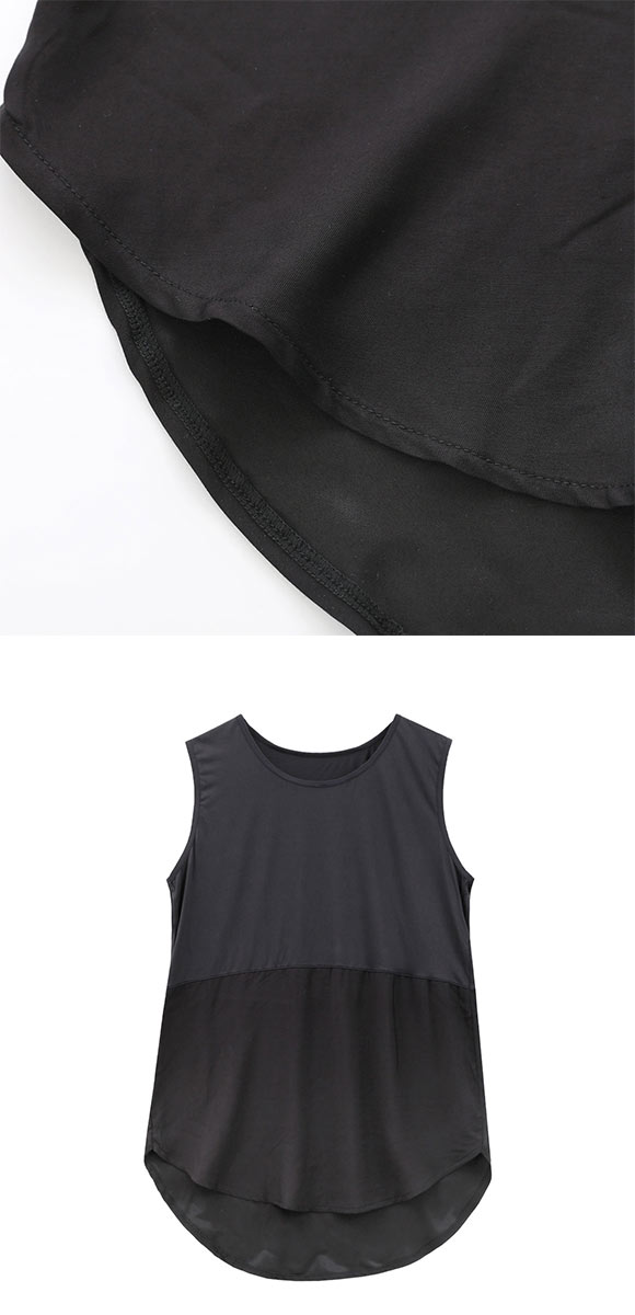 DRY WISH 接触冷感 重ね着風 タンクトップ レイヤーインナー M L LL 吸汗速乾 UVカット ストレッチ ひんやり 熱中症対策