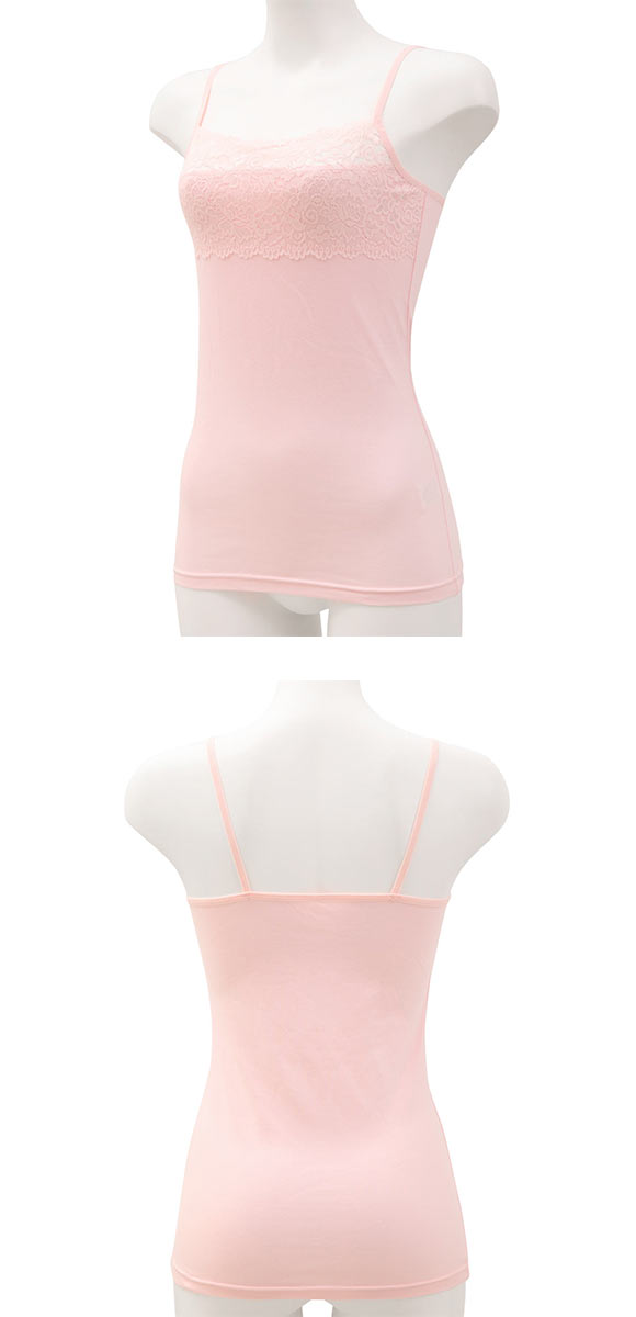 胸の谷間カバー＆チラ見せOK レーシーキャミソール