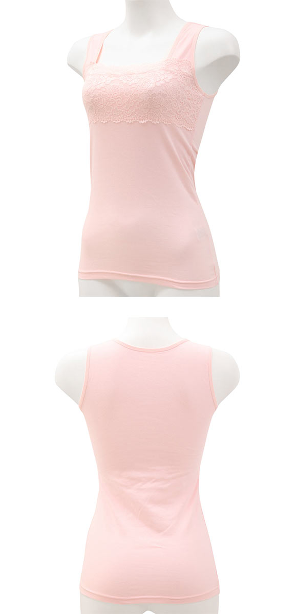 胸の谷間カバー＆チラ見せOK レーシータンクトップ