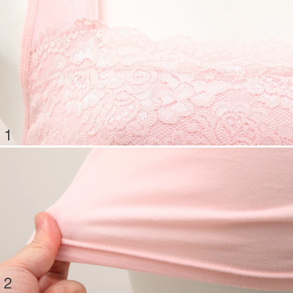 胸の谷間カバー＆チラ見せOK レーシータンクトップ