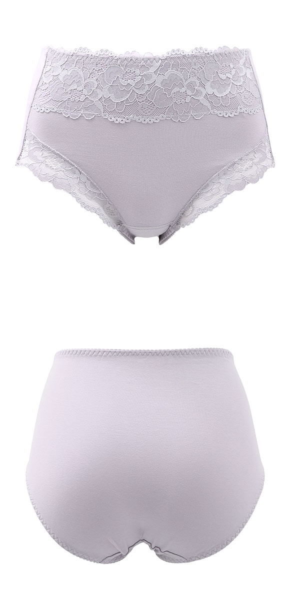すっぽりレースショーツ M L LL スタンダード ショーツ 大きいサイズ 綿混 コットン混 ハイウエスト 単品