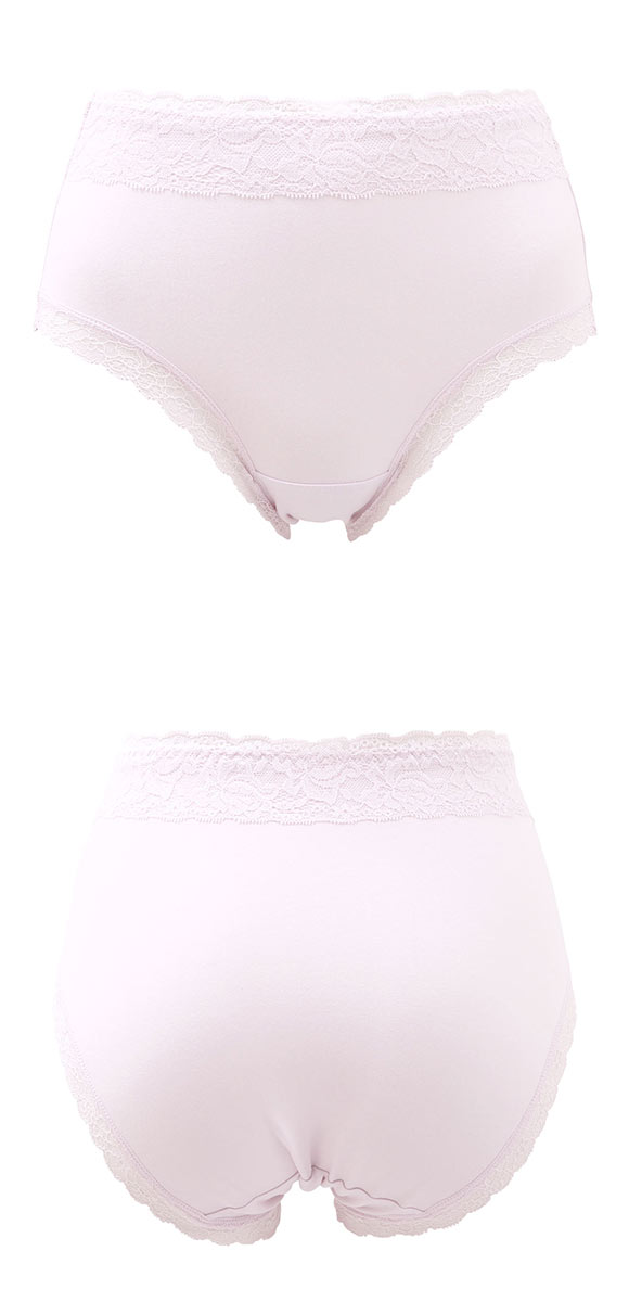 すっぽりレースショーツ M L LL スタンダード ショーツ 大きいサイズ ハイウエスト 綿混 コットン混 単品
