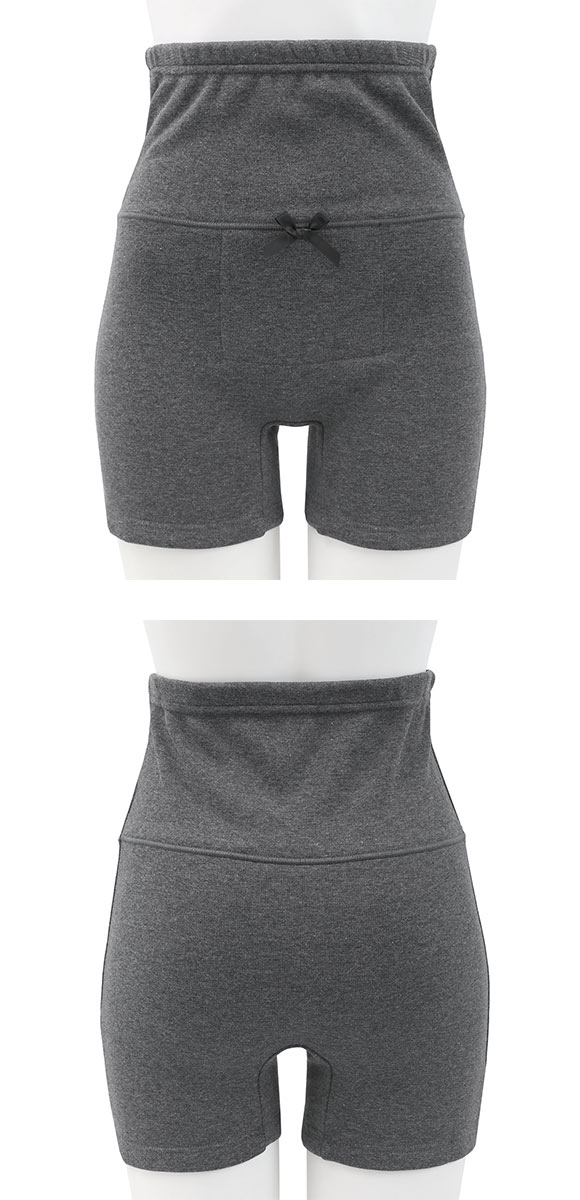 エブリデイパンツ あったか裏ボア はらまき付き 2分丈ストレッチパンツ 裏起毛 ボトム M L LL パジャマ 腹巻付き 保温 冷え対策