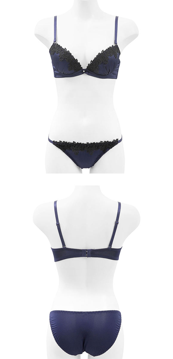 ラブジェリー ロージーマットサテン ブラセット EF 谷間ブラ 脇寄せ Wパッド 盛り胸 大きいサイズ Love gerie