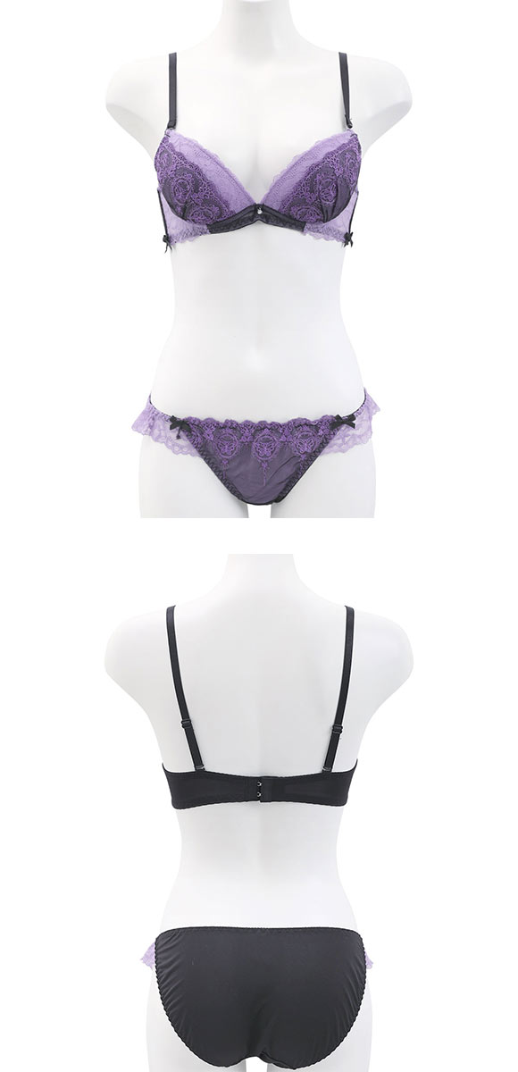 ラブジェリー ダークメルティ ブラセット ABCD 谷間ブラ 脇寄せ Wパッド 厚盛り 盛り胸 ブラジャー ショーツ セット Love gerie