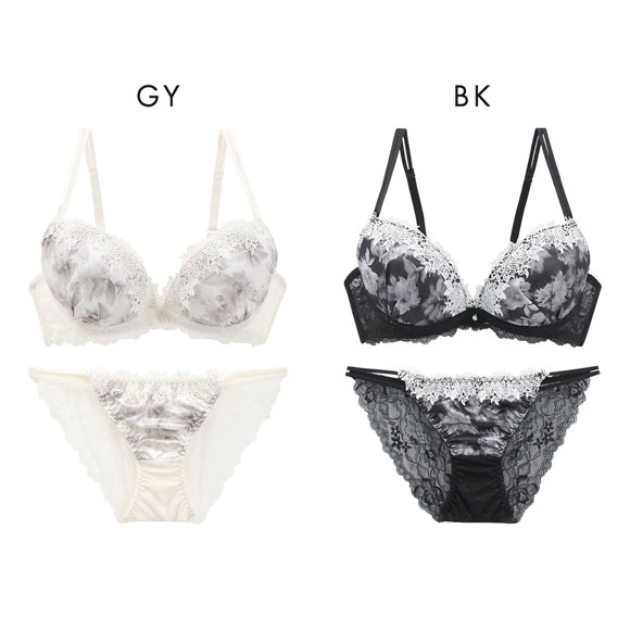 ラブジェリー モノブルーム ブラセット ABCD 盛り胸 Wパッド 厚盛り 谷間ブラ バストアップ 脇寄せ バックレース Love gerie